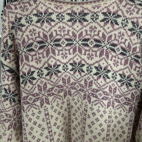 DALE OF NORWAY Patterned Cardigan Sweater size large vintage chunky wool blend - Picture 4 of 8